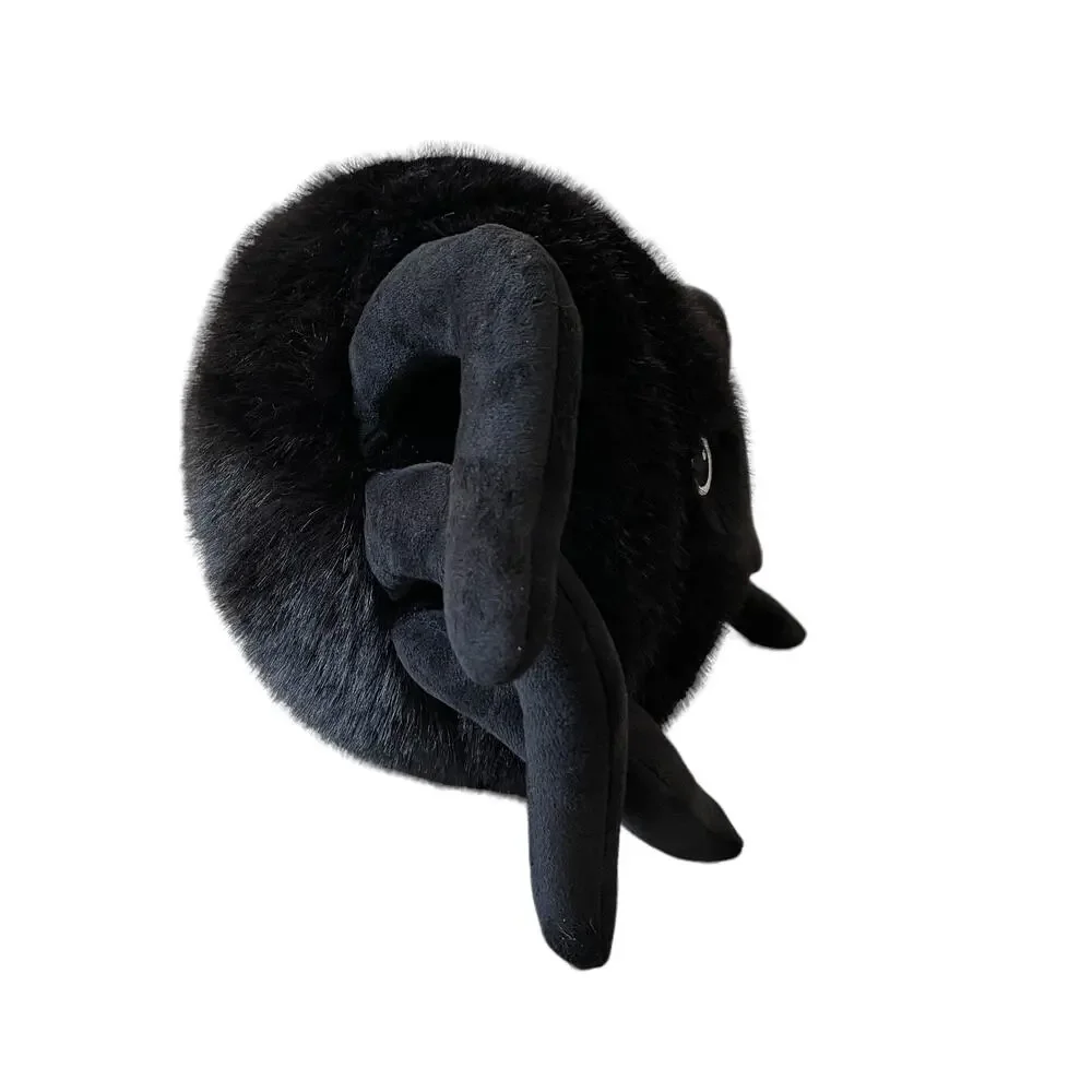 Cynthia Rowley Halloween Spider Pillow Black Faux Fur Spooky NEW